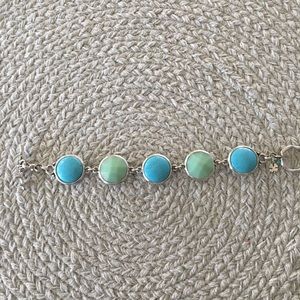 Lucky Brand Silver Toggle Bracelet Mint & Aqua